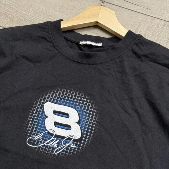 Vintage Dale Earnhardt Jr. Budweiser NASCAR T-Shirt Black 90s Y2K Racing Tee XL - Picture 4 of 8